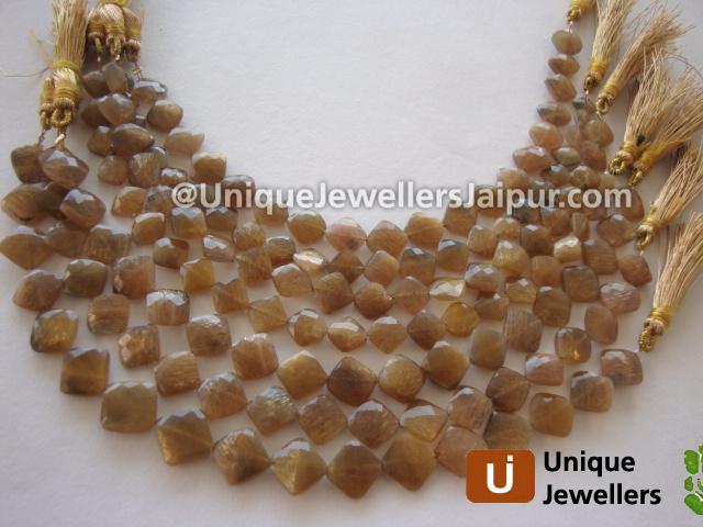 Golden Feldsphar Faceted Kite Beads